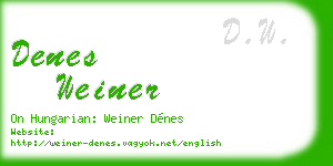 denes weiner business card